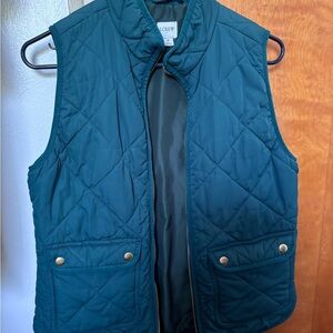 J.Crew Forest Green Quilted Vest